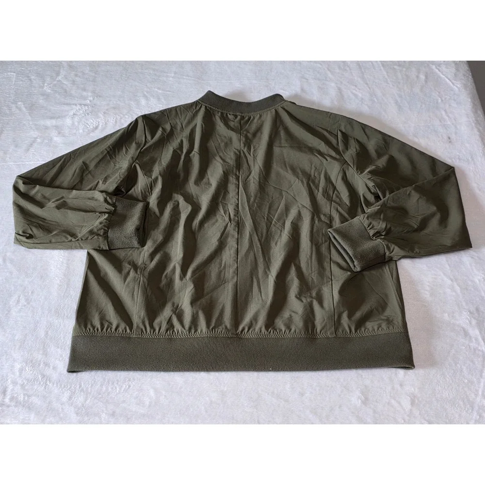 Banana Republic Mens XL Olive Green Full Zip Bomber Jacket Stretch Lightweight